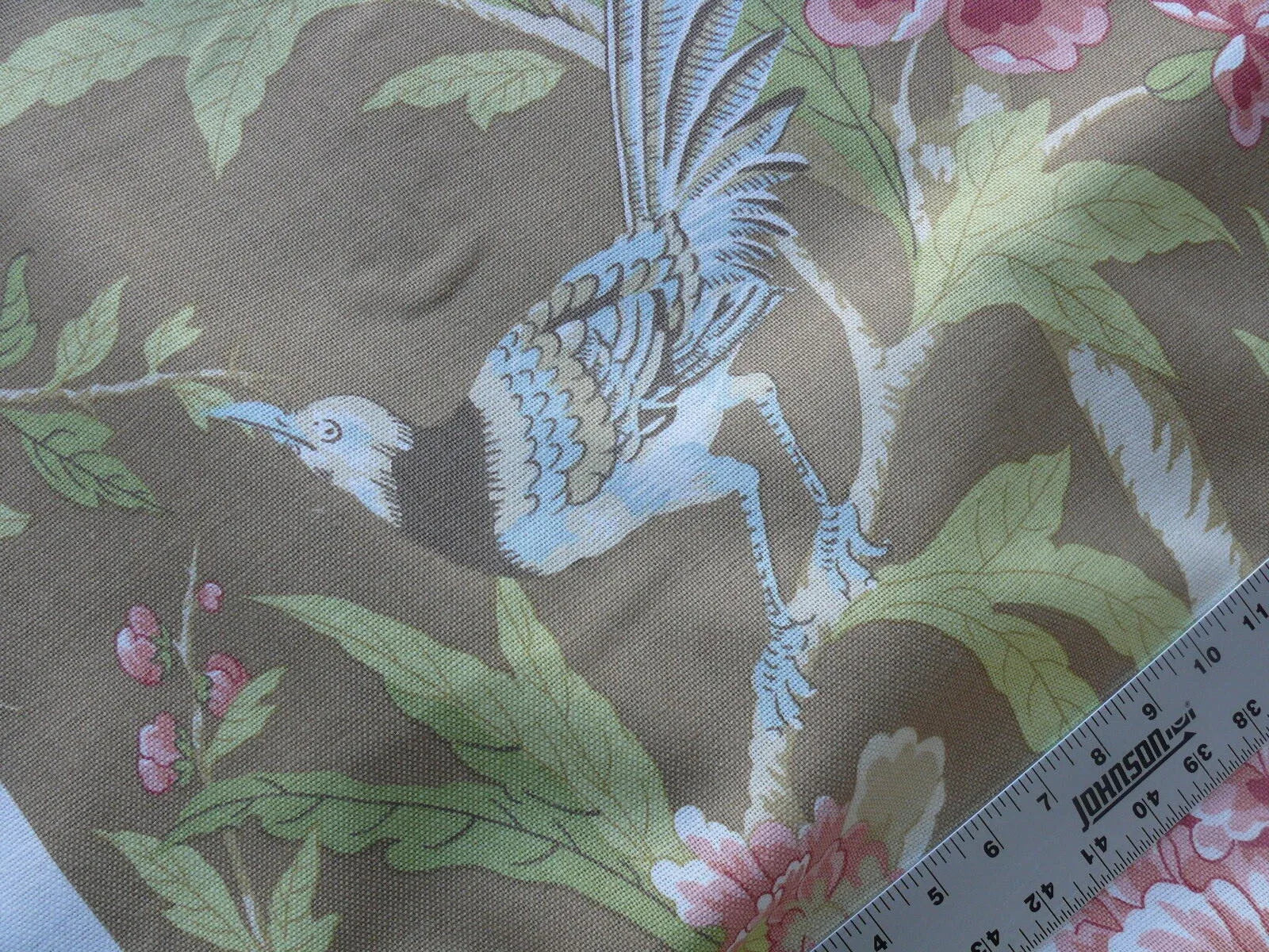 SCALAMANDRE DEVON CHINOISERIE BIRD PEONY FLOWER RT$136/Y
