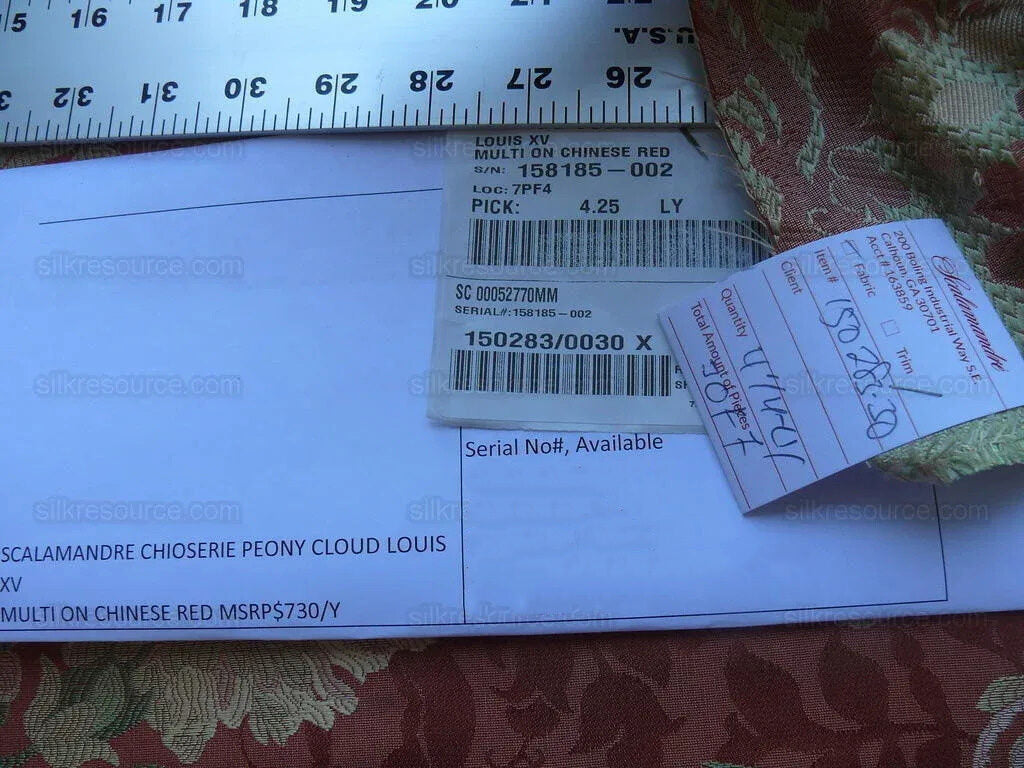 Scalamandre Old World Weavers Louis Xv Silk Lampas Chinese Red Chinoiserie MSRP USD 730/Y circa 1730