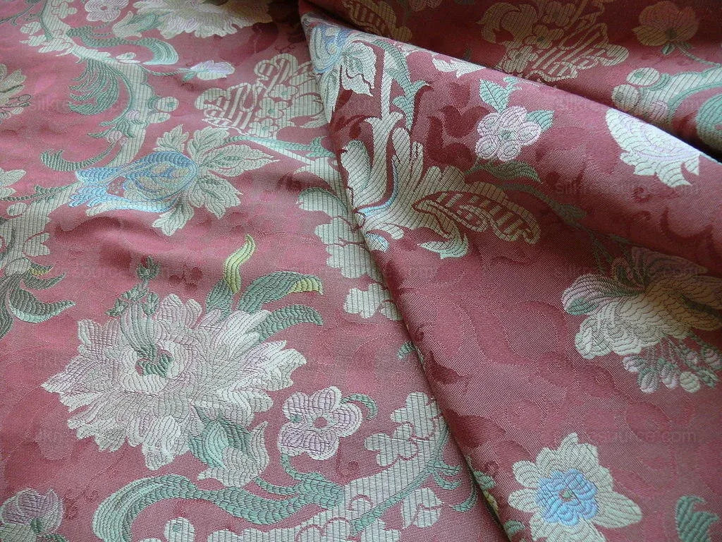 Scalamandre Old World Weavers Louis Xv Silk Lampas Chinese Red Chinoiserie MSRP USD 730/Y circa 1730