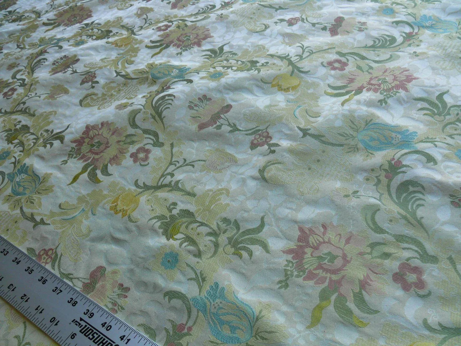 SCALAMANDRE OLD WORLD WEAVERS LOUIS XV SILK LAMPAS IVORY MSRP$73