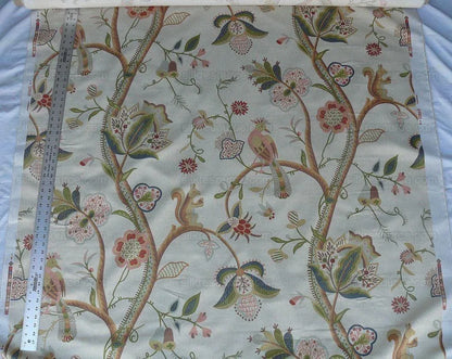 Scalamandre Tan Kirkwood Squirrel Peacock Acorn Animals Cotton Print