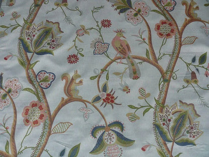 Scalamandre Tan Kirkwood Squirrel Peacock Acorn Animals Cotton Print