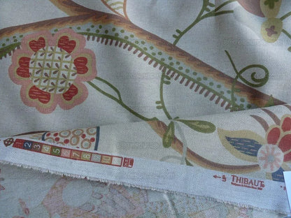 Scalamandre Tan Kirkwood Squirrel Peacock Acorn Animals Cotton Print