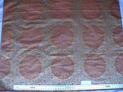 Fabricut Silk Lampas Mandala Medallion Gold Red Turquoise Blue 6