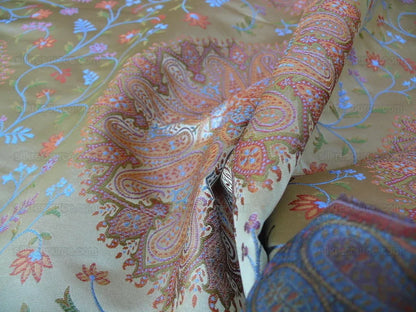 Fabricut Silk Lampas Mandala Medallion Gold Red Turquoise Blue 6