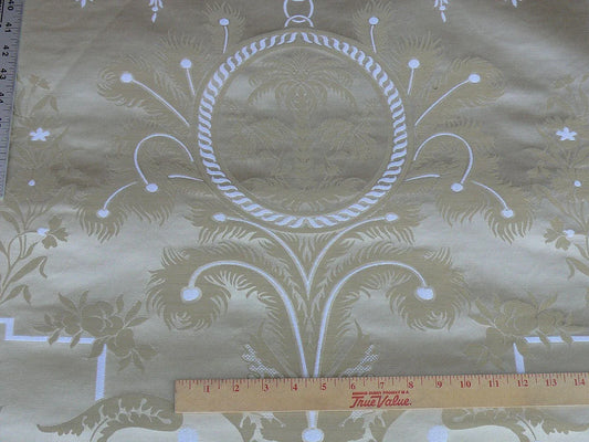 SCALAMANDRE NEOCLASSICAL MEUSE ORNAMENTAL WHEAT & CREAM Silk Per