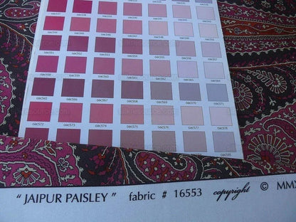 Scalamandre Jaipur Paisley Cotton Satin Framboise Pink Black Italy MSRP USD 190/Y