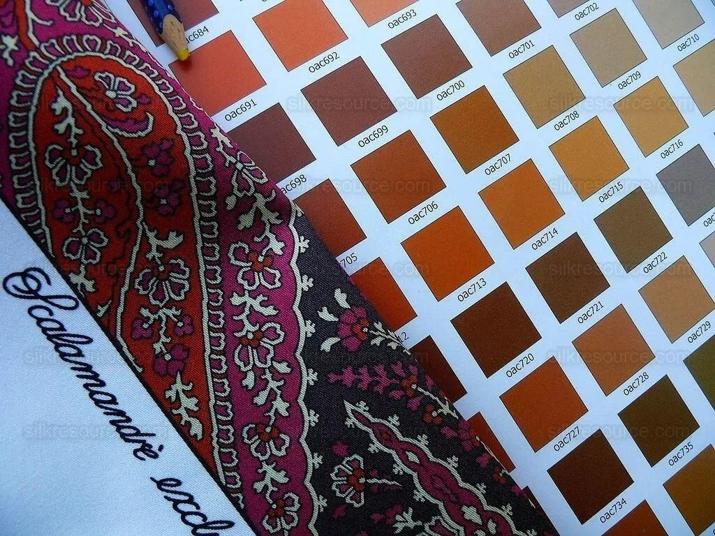 Scalamandre Jaipur Paisley Cotton Satin Framboise Pink Black Italy MSRP USD 190/Y