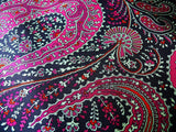 SCALAMANDRE JAIPUR PAISLEY COTTON SATIN FRAMBOISE PINK fr