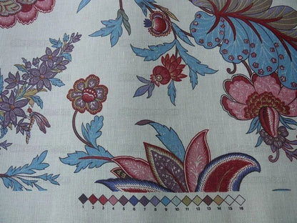 Scalamandre Voyage Indienne Red Aubergine Linen Print MSRP USD 404/Y