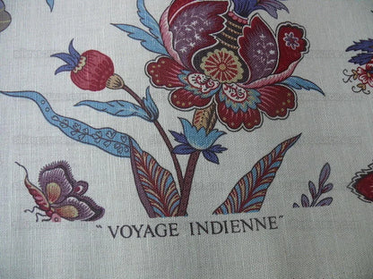 Scalamandre Voyage Indienne Red Aubergine Linen Print MSRP USD 404/Y