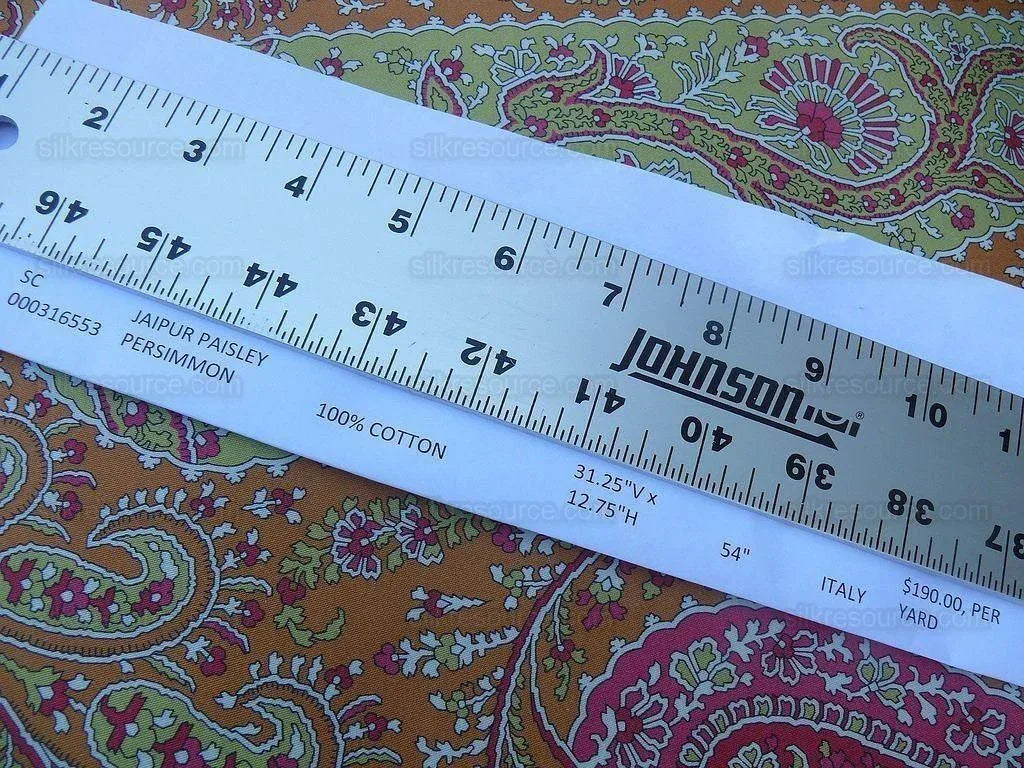 Scalamandre Jaipur Paisley Cotton Satin Persimmon Pink Italy MSRP USD 199/y