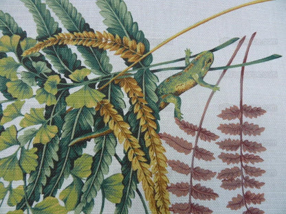 Scalamandre Felce Linen Fern Turtle Dragonfly Newt Wildlife Forest on MSRP USD 340/Y