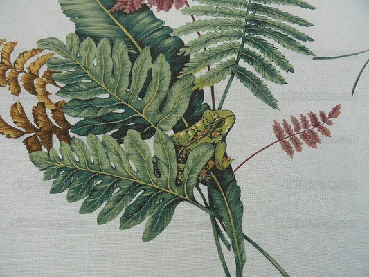 Scalamandre Felce Linen Fern Turtle Dragonfly Newt Wildlife Forest on MSRP USD 340/Y