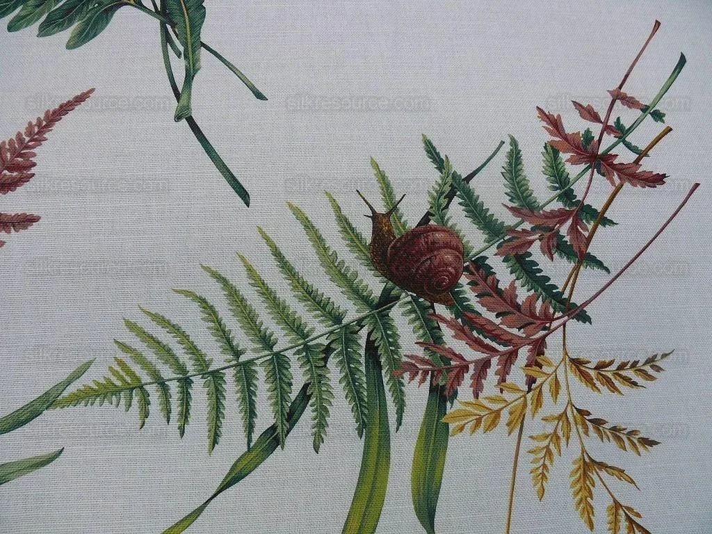 Scalamandre Felce Linen Fern Turtle Dragonfly Newt Wildlife Forest on MSRP USD 340/Y