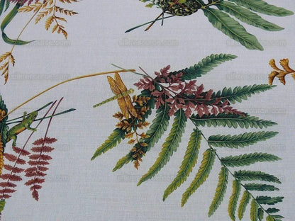 Scalamandre Felce Linen Fern Turtle Dragonfly Newt Wildlife Forest on MSRP USD 340/Y