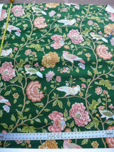 Scalamandre Old World Weavers Troutbeck Parrot Kanchou Tropical Bird in Tree of Life Peony Deep Green Spectacular MSRP USD420/Y