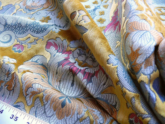 SCALAMANDRE OLD WORLD WEAVERS TOSCA SILK VELVET GOLD ROSE RT$956