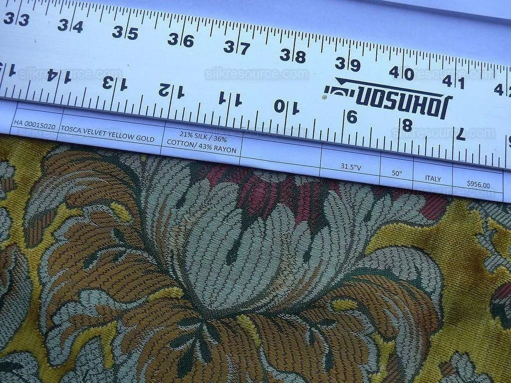 Scalamandre Old World Weavers Tosca Silk Velvet Gold Rose Rt$956