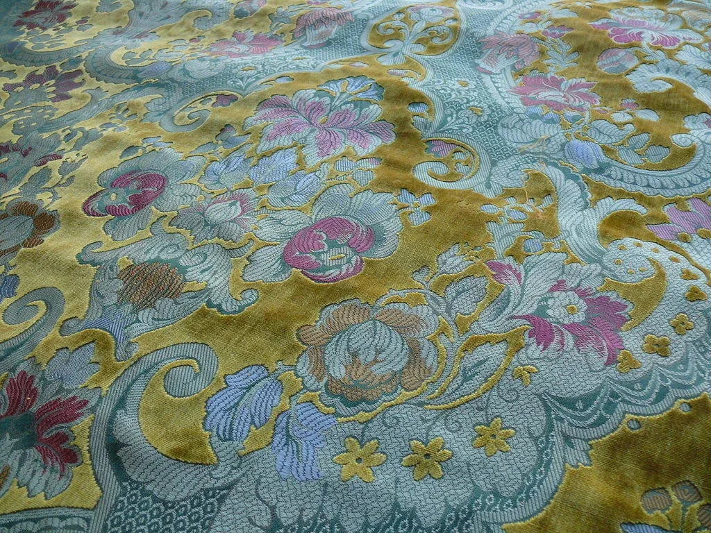 Scalamandre Old World Weavers Tosca Silk Velvet Gold Rose Rt$956