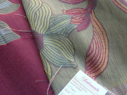 By Yd Scalamandre Caserta Silk Lampas Red Pom LiliesMSRP USD 496/y