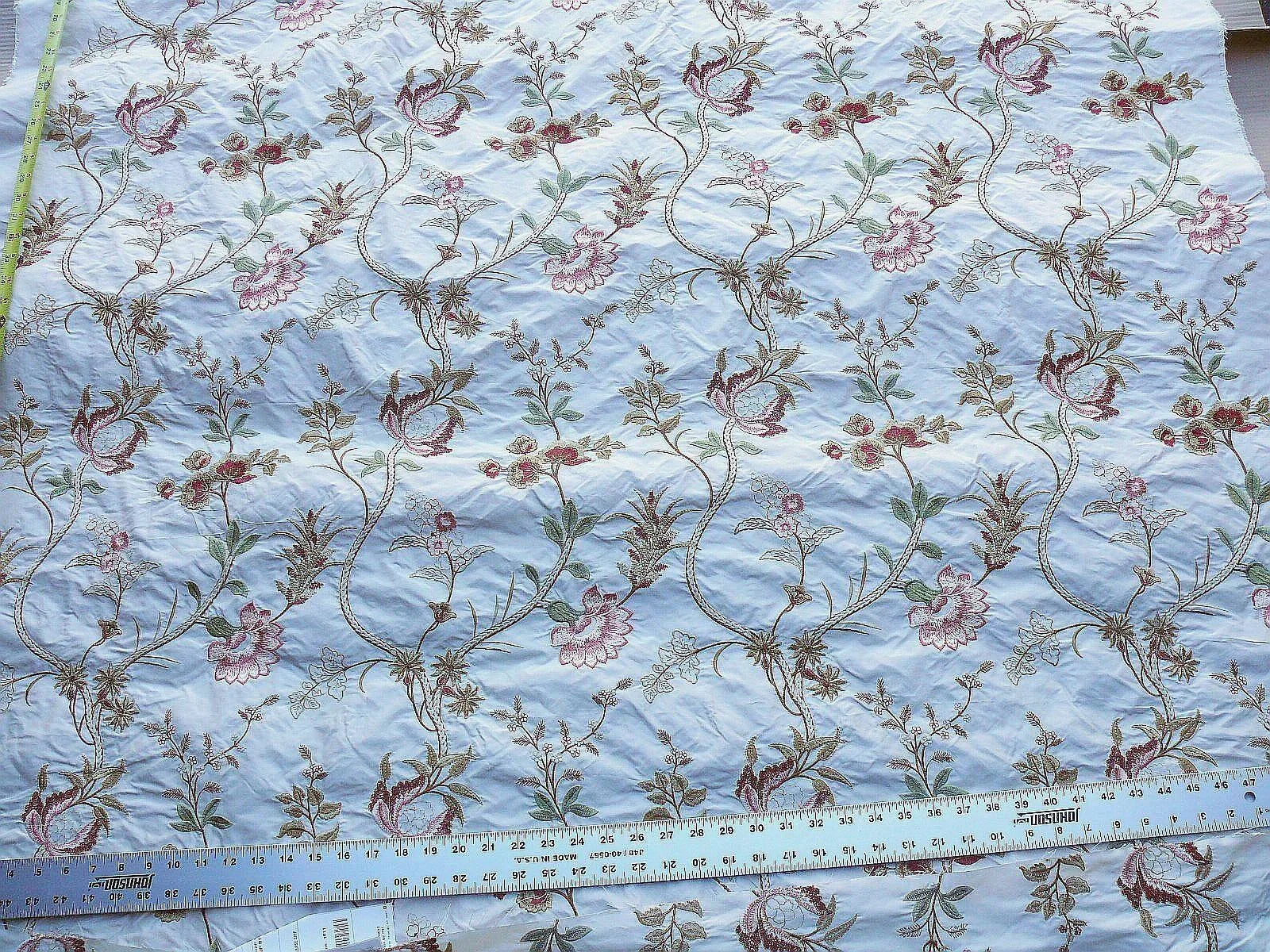 OLD WORLD WEAVERS MITALI PETAL PINK on CREAEM BROIDERY SILK TAFF