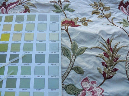 Old World Weavers Mitali Petal Pink On Cream Embroidery Silk Taffetta MSRP USD 348/Y