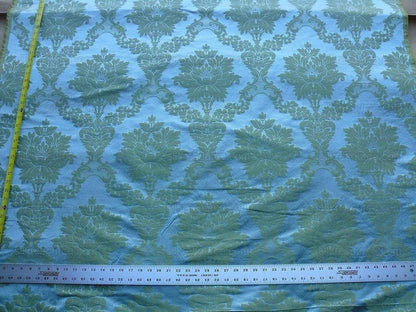Scalamandre Fornarina Celadon Blue Green 100% Silk Damask Rt$648
