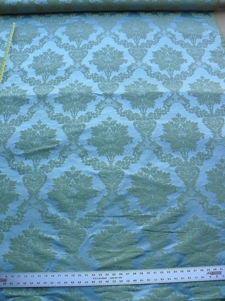 Scalamandre Fornarina Celadon Blue Green 100% Silk Damask Rt$648