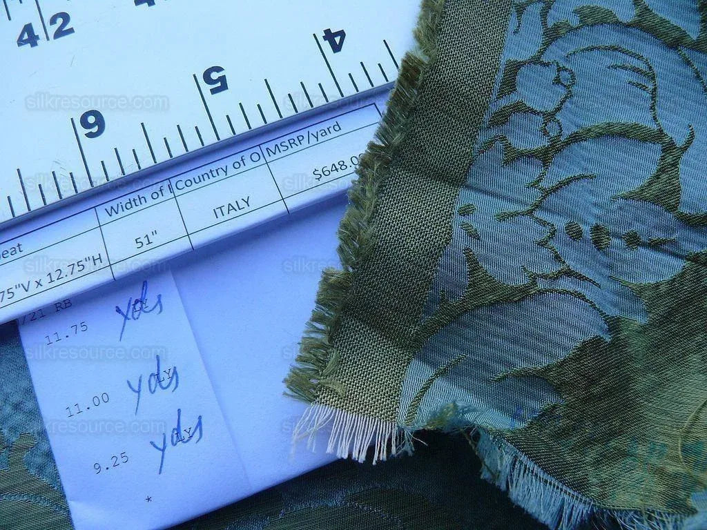 Scalamandre Fornarina Celadon Blue Green 100% Silk Damask Rt$648