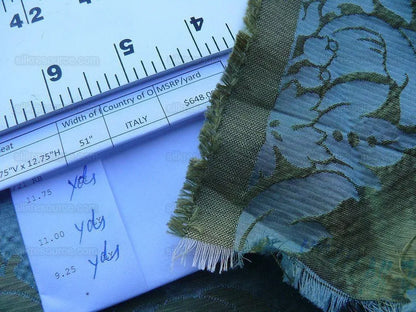 Scalamandre Fornarina Celadon Blue Green 100% Silk Damask Rt$648