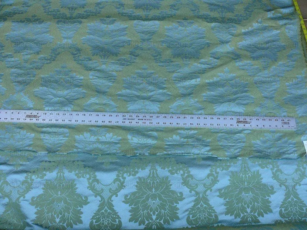 Scalamandre Fornarina Celadon Blue Green 100% Silk Damask Rt$648