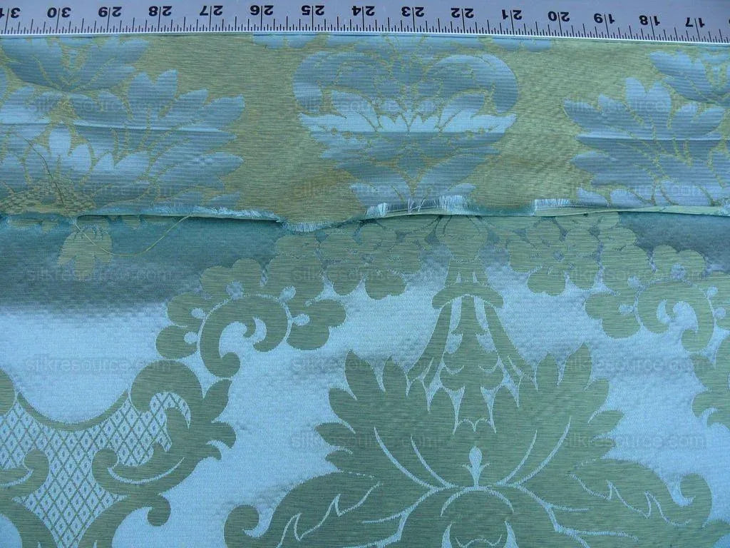 Scalamandre Fornarina Celadon Blue Green 100% Silk Damask Rt$648
