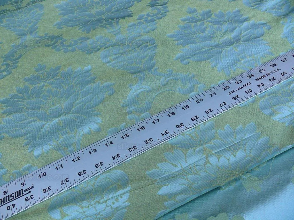 Scalamandre Fornarina Celadon Blue Green 100% Silk Damask Rt$648