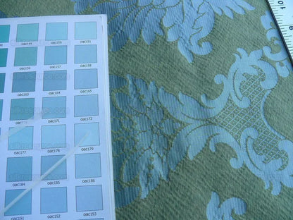 Scalamandre Fornarina Celadon Blue Green 100% Silk Damask Rt$648