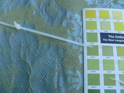 Scalamandre Fornarina Celadon Blue Green 100% Silk Damask Rt$648