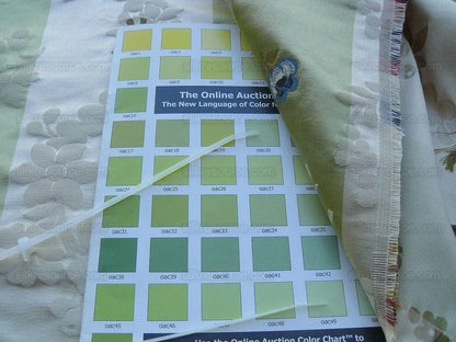 By Yd Old World Weavers Stromboli Italy Silk Lampas Green Red Flower MSRP USD 728/Y