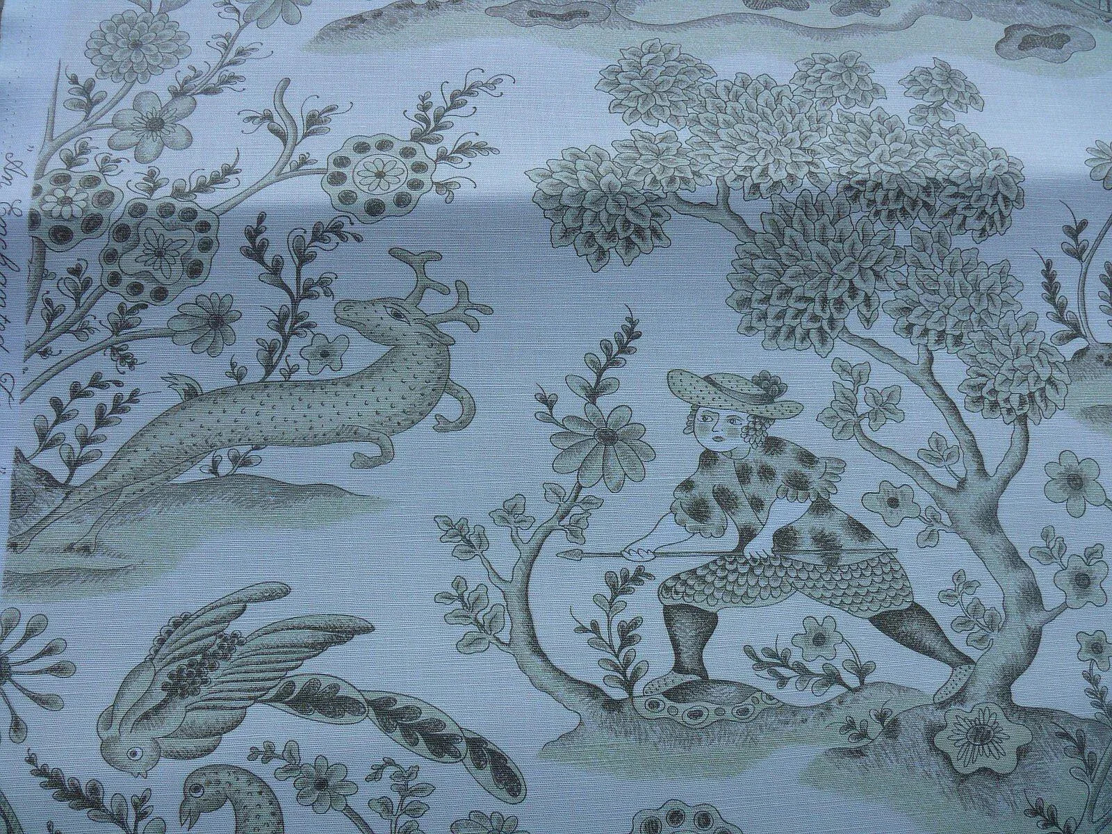 SCALAMANDRE GREY WATKINS ENCHANTED FOREST TAUPE MYTH HORSE