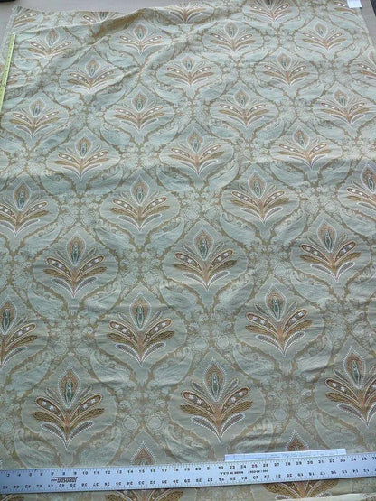 Old World Weavers Darani Silk Damask+embroidery Seasand Gold MSRP USD 436/Y
