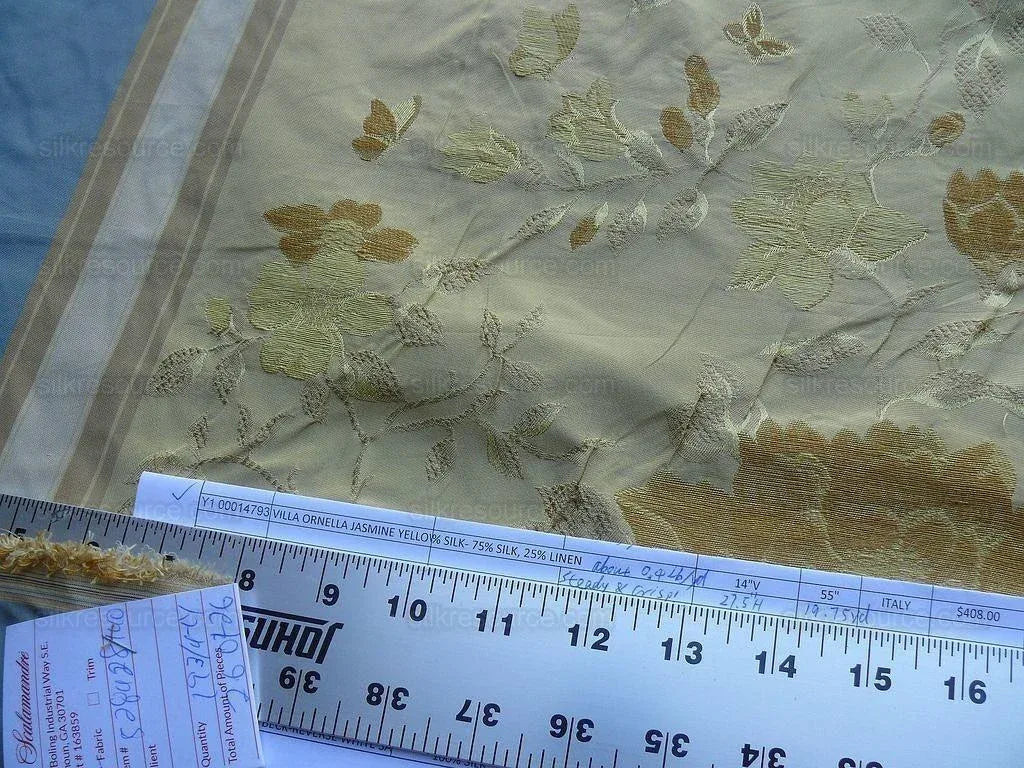 Old World Weavers Villa Ornella Jasmin&amp; French Blue Garland Huge Stripe MSRP USD300/Y