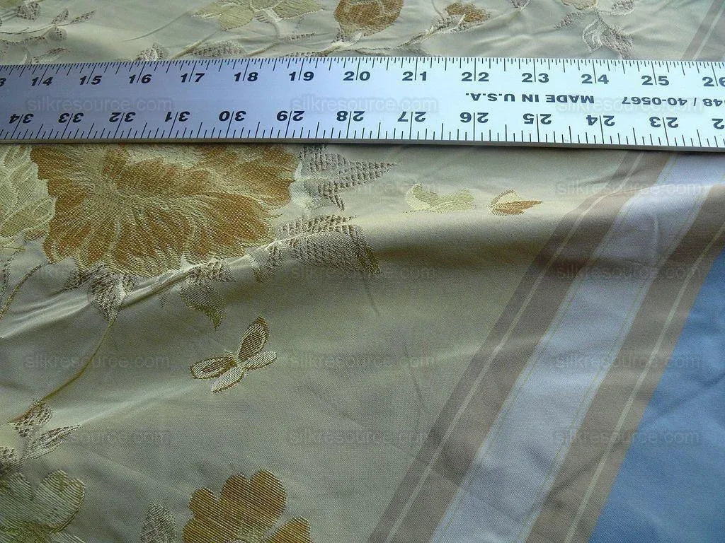 Old World Weavers Villa Ornella Jasmin&amp; French Blue Garland Huge Stripe MSRP USD300/Y