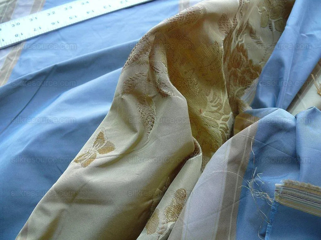 Old World Weavers Villa Ornella Jasmin&amp; French Blue Garland Huge Stripe MSRP USD300/Y