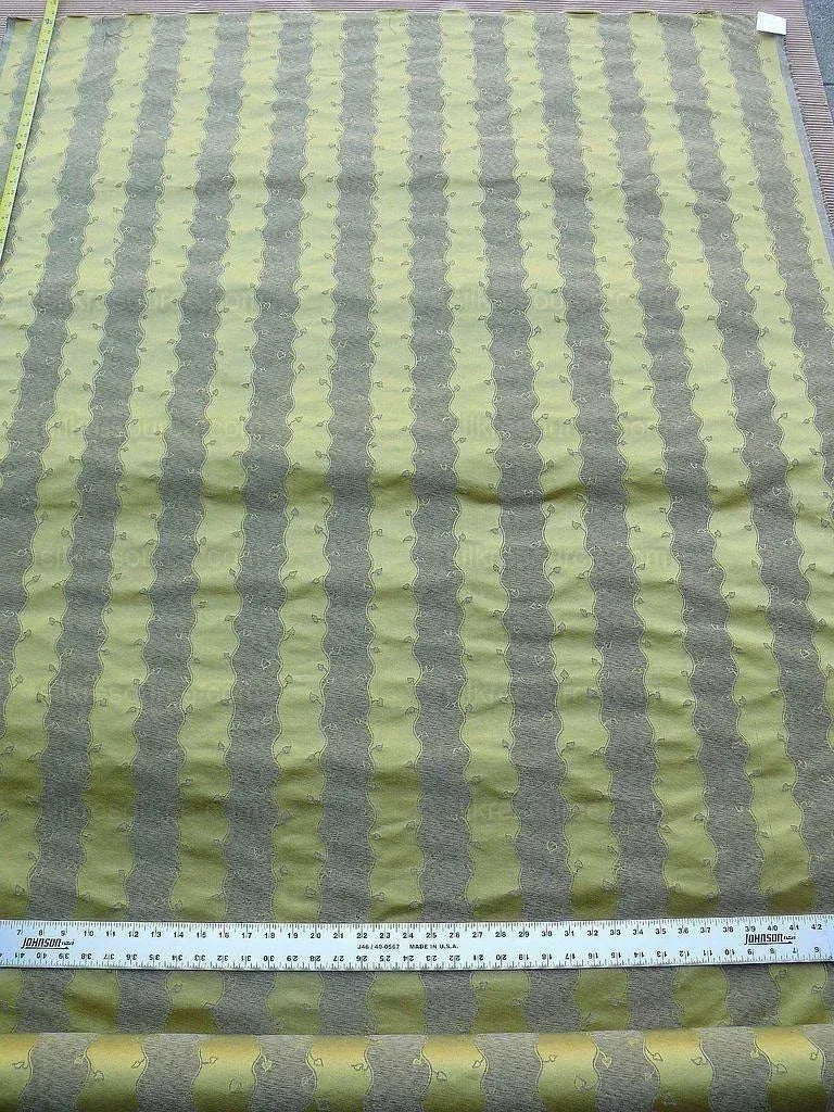 Bty Old World Weavers Silk Leaves Stripe Gold Foliage MSRP USD216/y