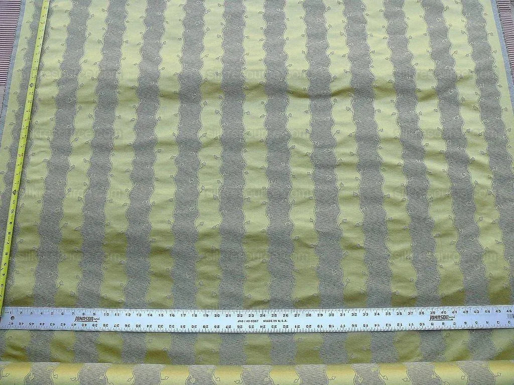 Bty Old World Weavers Silk Leaves Stripe Gold Foliage MSRP USD216/y