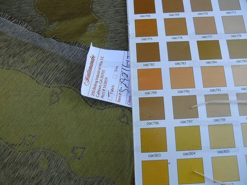 Bty Old World Weavers Silk Leaves Stripe Gold Foliage MSRP USD216/y