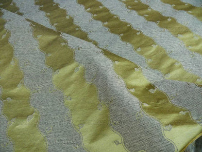 Bty Old World Weavers Silk Leaves Stripe Gold Foliage MSRP USD216/y