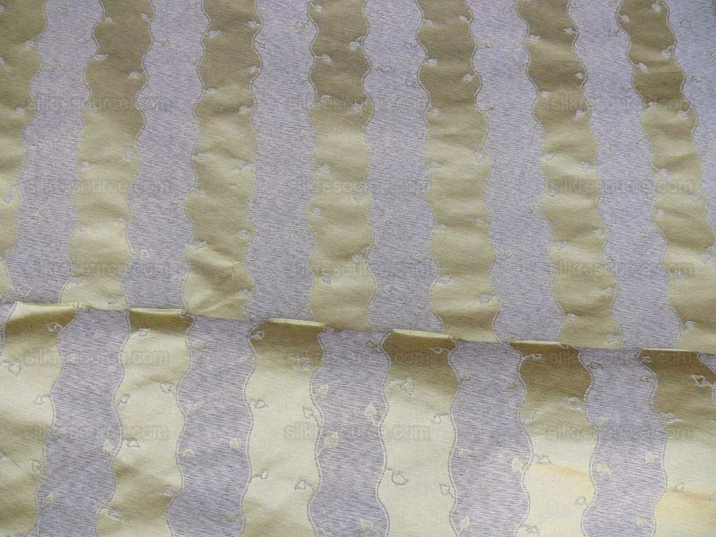 Bty Old World Weavers Silk Leaves Stripe Gold Foliage MSRP USD216/y