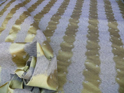 Bty Old World Weavers Silk Leaves Stripe Gold Foliage MSRP USD216/y