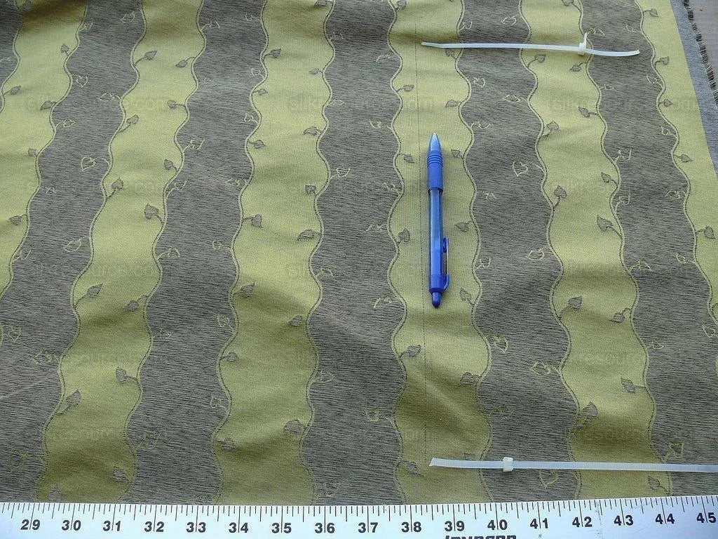 Bty Old World Weavers Silk Leaves Stripe Gold Foliage MSRP USD216/y