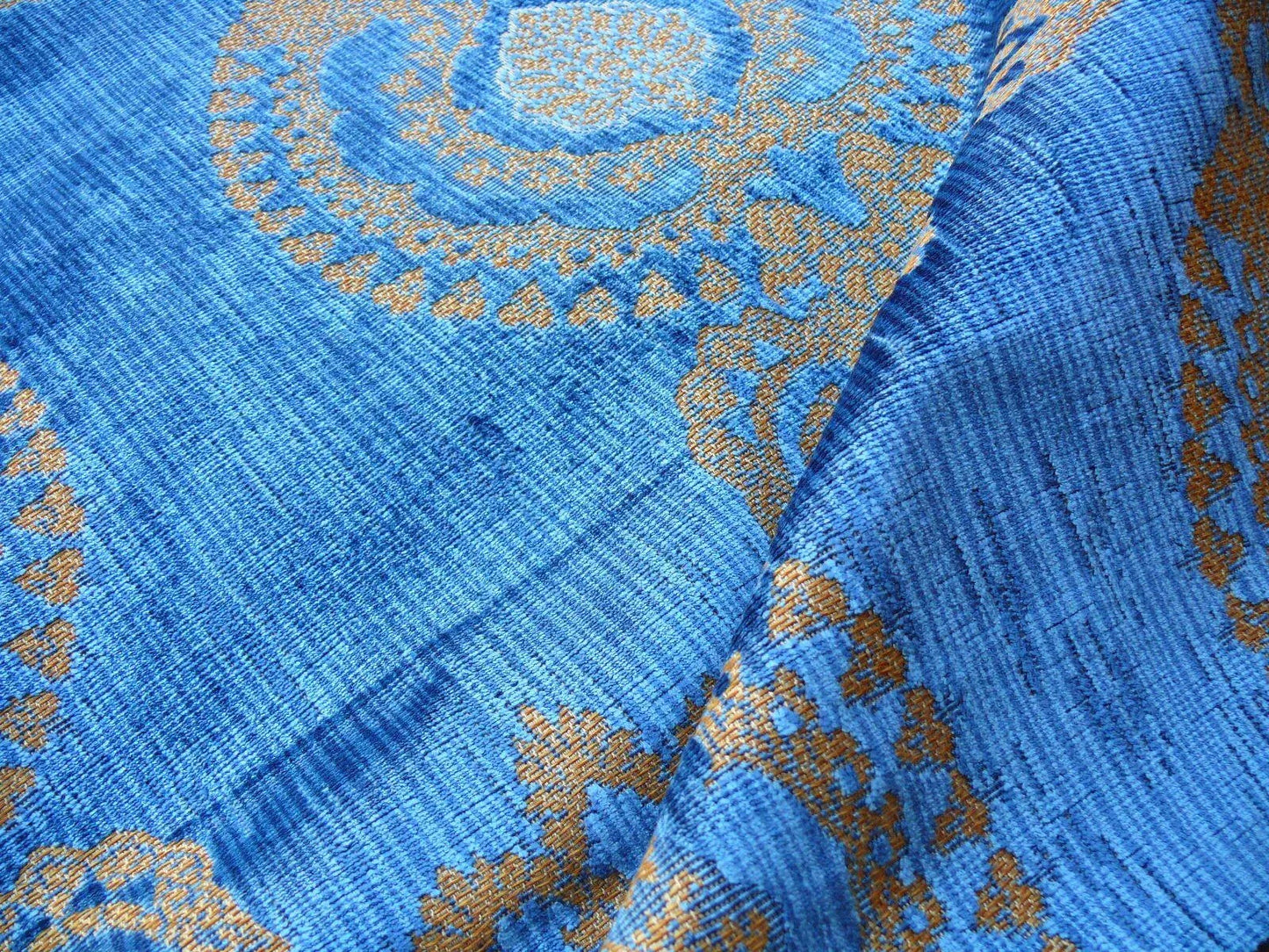 SCALAMANDRE OLD WORLD WEAVERS SILK RAPHAEL VELVET BLUE MSRP$588/